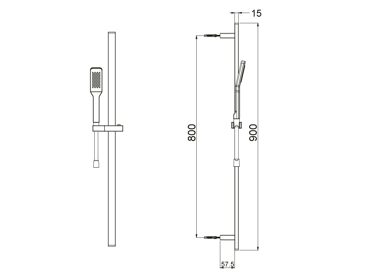 Nikles Quatre Rail Shower Chrome (3 Star)