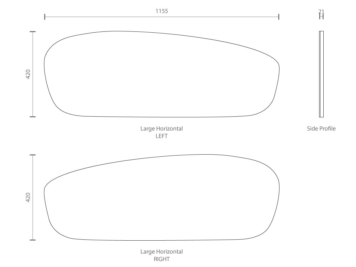 ISSY Glide Large Horizontal Mirror Right 420mm (H) x 1155mm (W)