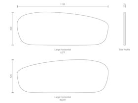 ISSY Glide Large Horizontal Mirror Right 420mm (H) x 1155mm (W)