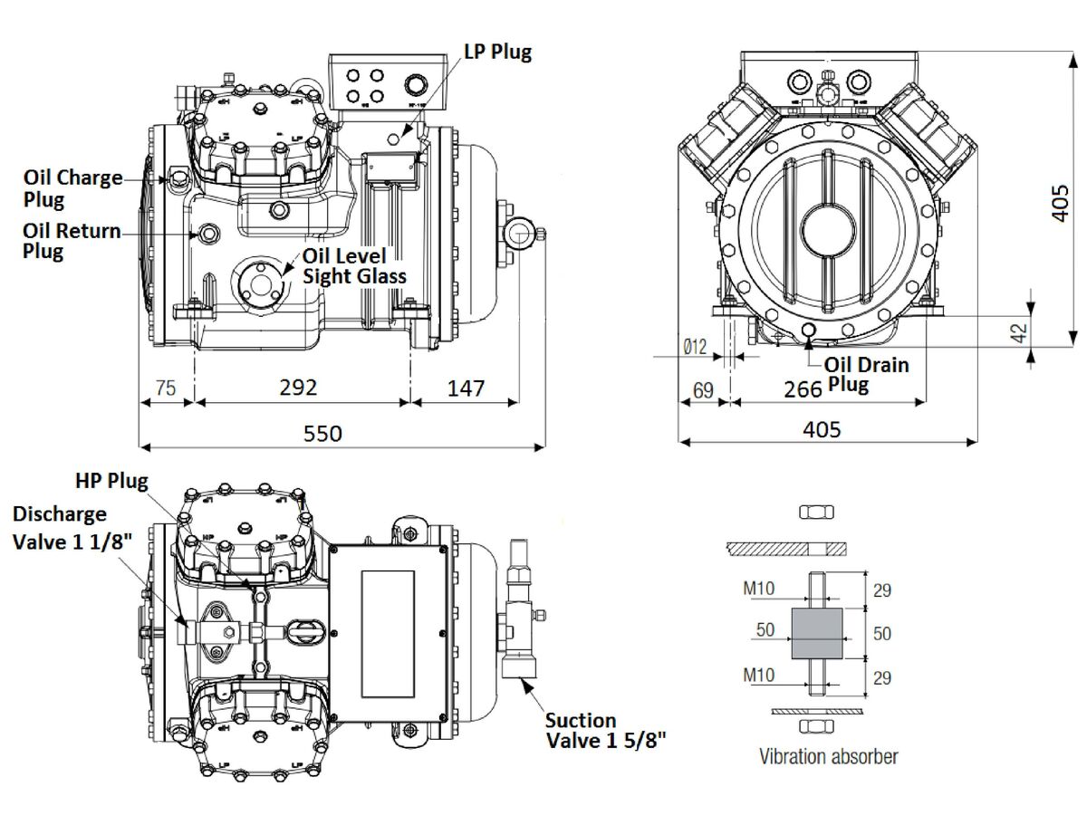 Tecumseh Semi Hermetic Compressor SH4620Z