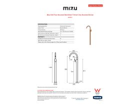 Specification Sheet - Mizu Silk Floor Mounted Bath Mixer Trimset Only Brushed Bronze