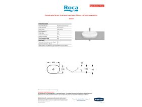 Specification Sheet - Roca Inspira Round Oval Semi Inset Basin 550mm x 370mm Gloss White