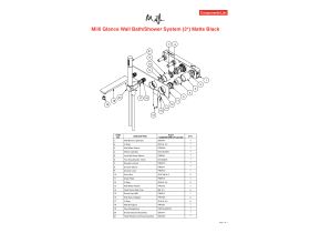 Component Listing - Milli Glance Wall Bath / Shower System (3 Star) Matte Black