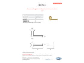 Specification Sheet - Sussex Scala Straight Toilet Roll Holder LUX PVD Brushed Pure Gold