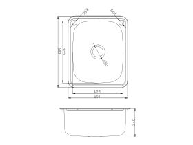 Base Compact Inset Laundry Trough 1 Taphole with Bypass 45 Litres Stainless Steel
