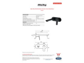 Specification Sheet - Mizu Bliss Wall Bath Mixer Tap Set 210mm Matte Black