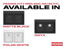 Franke City Fragranite Double Bowl 360mm Bowl + 360mm Bowl Inset Sink with Tap Ledge Colour Swatch