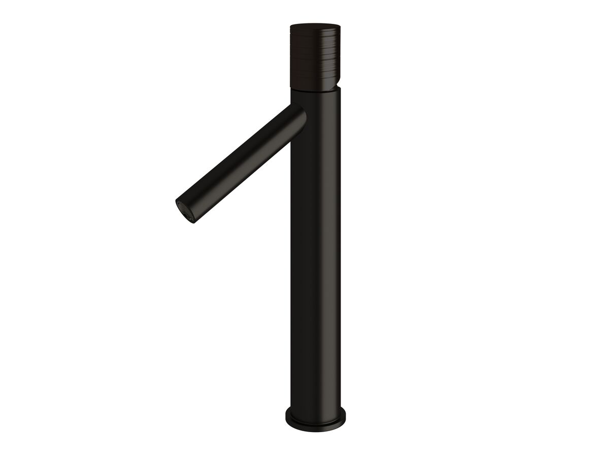 Sussex Pure Extended Basin Mixer Tap with Cirque Textured Handle PVD Matte Black (6 Star)