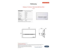Specification Sheet - Hideaway+ Thin Button / Plate Inwall ABS Gloss White