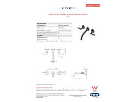 Specification Sheet - Sussex Oria Wall Bath Set 215mm PVD Matte Black Lead Free