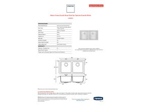 Specification Sheet - Memo Freya Double Bowl Sink No Taphole Granite White