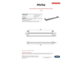 Specification Sheet - Mizu Drift Double Towel Rail 600mm Brushed Gunmetal