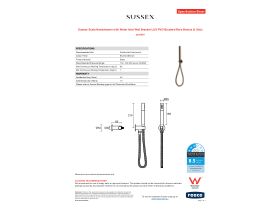 Specification Sheet - Sussex Scala Handshower with Water Inlet Wall Bracket LUX PVD Brushed Rare Bronze (3 Star)
