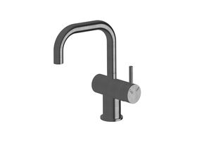 Sussex Scala Basin / Sink Mixer Tap Small Square Spout Right Hand LUX PVD Brushed Smoked Gunmetal (4 Star)