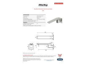 Specification Sheet - Mizu Bloc Swivel Bath Outlet Brushed Nickel