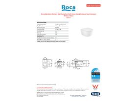 Specification Sheet - Roca Meridian Rimless Wall Hung Pan Soft Close Quick Release Seat Compact White (4 Star)