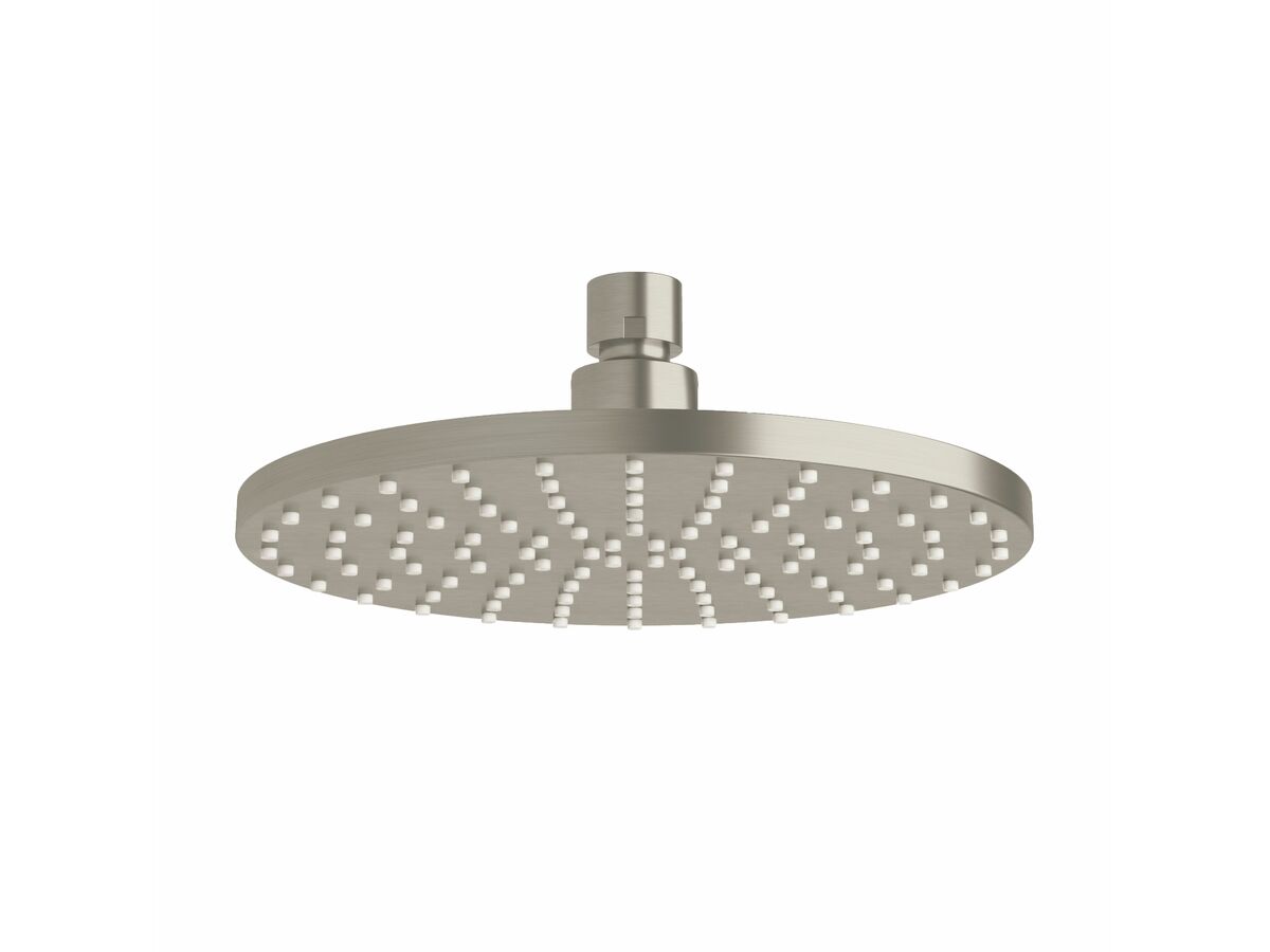 Sussex Pure Shower Head 180mm PVD Brushed Nickel (3 Star)
