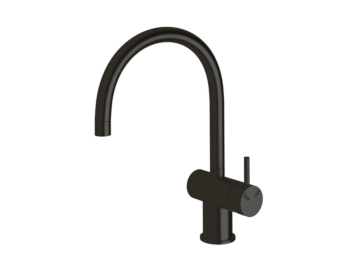 Sussex Scala Sink Mixer Curved Large RH LUX PVD Matte Opium Black (4 Star)