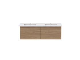 Hero - Posh Domaine 1200mm Wall Hung Vanity Unit All-Drawer Double Bowl Matte White Ceramic Top