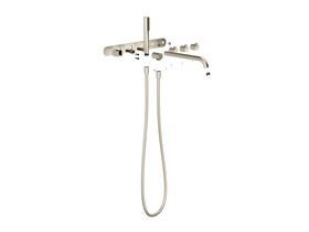 Hero - Faucet Strommen Vara Fin Wall Bath Tap Set with Handshower Trimset Brushed Nickel (3 Star) Lead Free