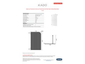 Specification Sheet - Kado Lux Frameless Curved Left Fluted Panel with Wall Clips 1200mm Matte Black