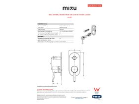 Specification Sheet - Mizu Drift MK2 Shower Mixer with Diverter Trimset Chrome