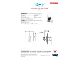Specification Sheet - Roca Escuadra Shower Mixer Tap Chrome