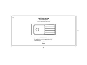 Cutout Template - Posh Solus Care Single Bowl with Drainer Stainless Steel Sink
