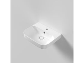 In Situ - Caroma Forma II 500mm Wall Basin One Taphole with Overflow Gloss White