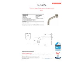Specification Sheet - Sussex Pure Wall Basin Outlet 200mm Brushed Nickel (3 Star)