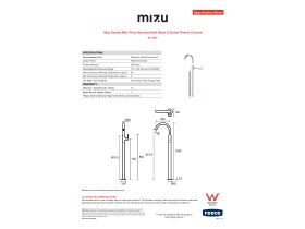 Specification Sheet - Mizu Soothe MK2 Floor Mounted Bath Mixer & Outlet Trimset Chrome