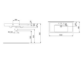 LAUFEN Pro A Wall Basin 1 Taphole 1050 x 480mm White