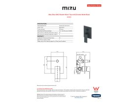 Specification Sheet - Mizu Bloc MK2 Shower Mixer Tap with Diverter Matte Black