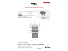 Specification Sheet - Mizu Dome Plug & Waste 40mm Push/Plug Chrome