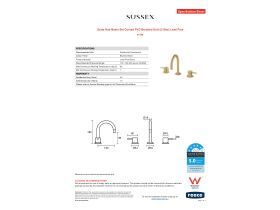 Specification Sheet - Scala Hob Basin Set Curved PVD Brushed Gold (5 Star) Lead Free