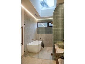 In Situ - Kado Lussi Cast Solid Surface Freestanding Thin Edge Back to Wall Bath with Plug & Waste 1500mm White