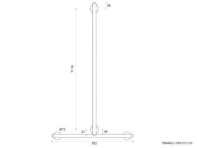 Raffaello Stainless Steel Shower T Rail 1116mm x 666mm Bright