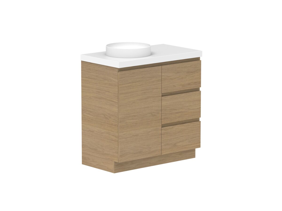 Supporting Image - Posh Domaine Plus Hamper 900 Floor Mounted Left Bowl 50mm Top