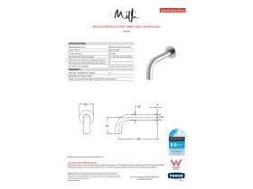 Specification Sheet - Milli Pure Wall Basin Outlet 160mm Satin Chrome (3 Star)