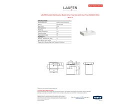 Specification Sheet - LAUFEN Kartell Wall/Counter Basin Only 1 Tap Hole with Over Flow 600x460 White