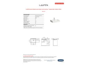 Specification Sheet - LAUFEN Kartell Wall/Counter Basin with Overflow 1 Taphole 600 x 460mm White