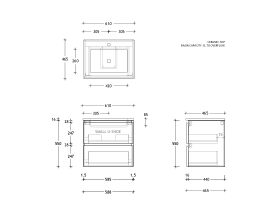 Posh Domaine All-Drawer Twin 600 Wall Hung Ceramic