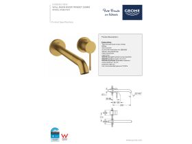 Technical Guide - GROHE Essence Wall Basin Mixer Tap Set 230mm Brushed Cool Sunrise (5 Star)