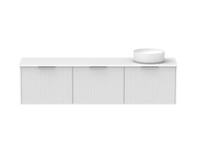 Supporting Image - Kado Neue Fluted Square All Drawer 1800mm Wall Hung Vanity with Right Hand Basin 20mm Top Ultra White