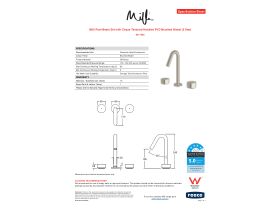 Specification Sheet - Milli Pure Basin Set with Cirque Textured Handles PVD Brushed Nickel (5 Star)