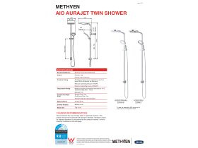 Technical Guide - Methven Aio Aurajet Twin Shower Chrome (3 Star)