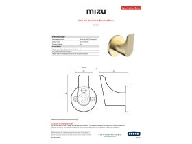 Specification Sheet - Mizu Silk Robe Hook Brushed Brass