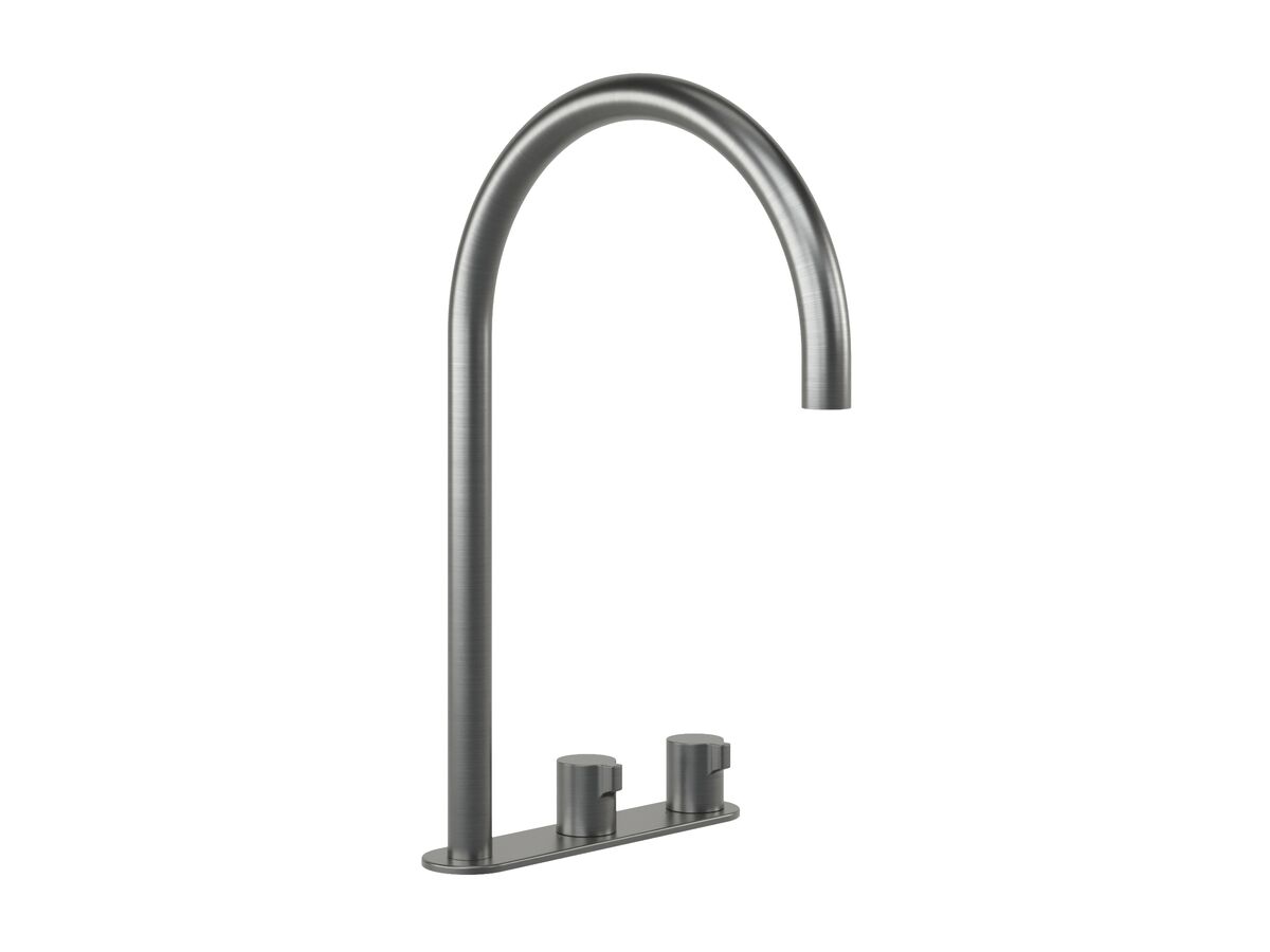 Hero - Faucet Strommen Vara Fin Hob Extended Basin Hostess Tap System Right Hand Brushed Graphite (6 Star) Lead Free