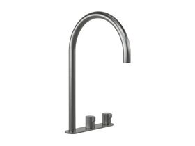 Hero - Faucet Strommen Vara Fin Hob Extended Basin Hostess Tap System Right Hand Brushed Graphite (6 Star) Lead Free