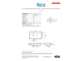 Specification Sheet - Roca Ona Wall Hung Basin 800mm x 460mm 1 Taphole with Left Hand Bowl Overflow White